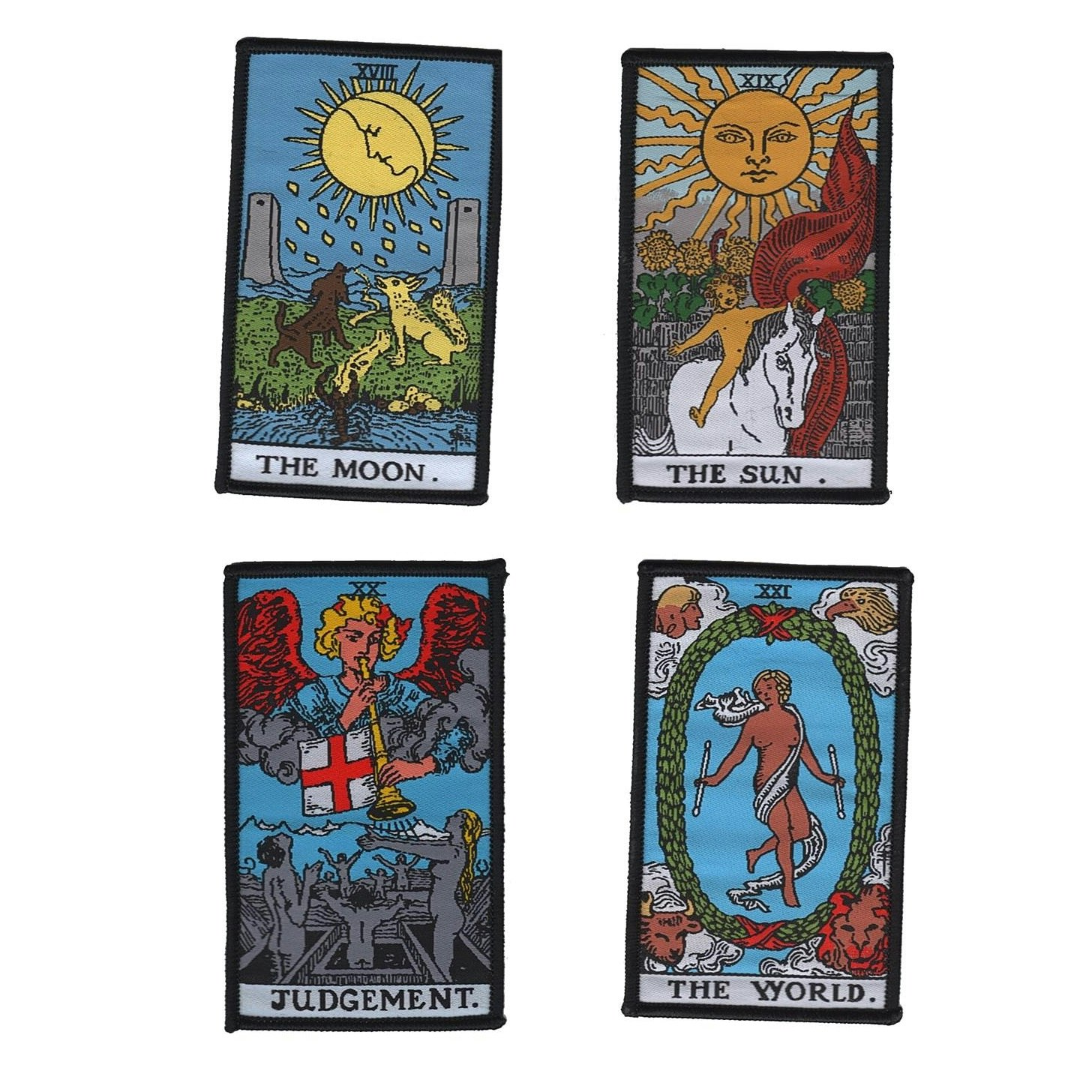 Tarot set (alla 22 Major Arcana-märken) - Iron-on/Kardborre