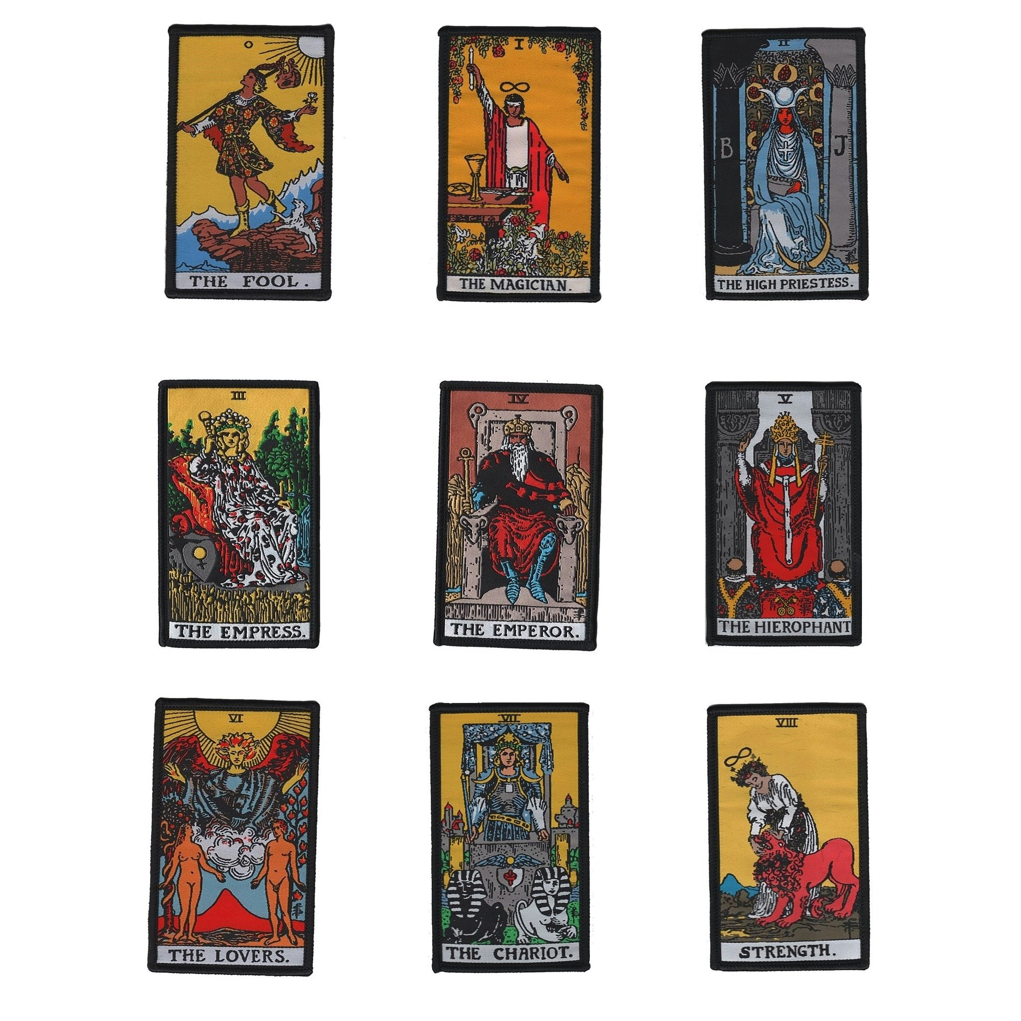Tarot set (alla 22 Major Arcana-märken) - Iron-on/Kardborre
