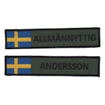 Eget namnband - Olivgrön - Med flagga