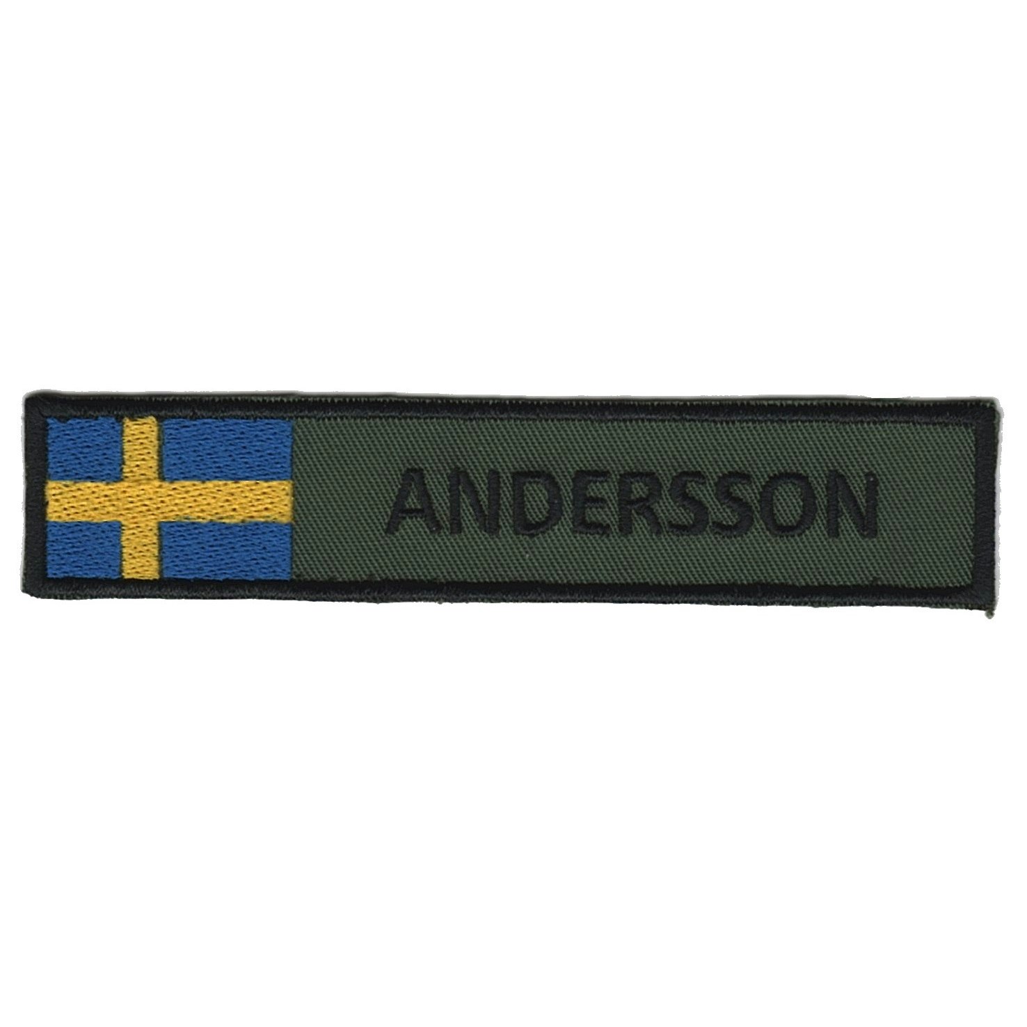 Eget namnband - Olivgrön - Med flagga