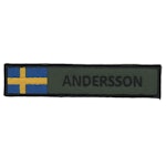 Eget namnband - Olivgrön - Med flagga