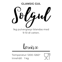 Solgul pulverglasyr, glansig gul