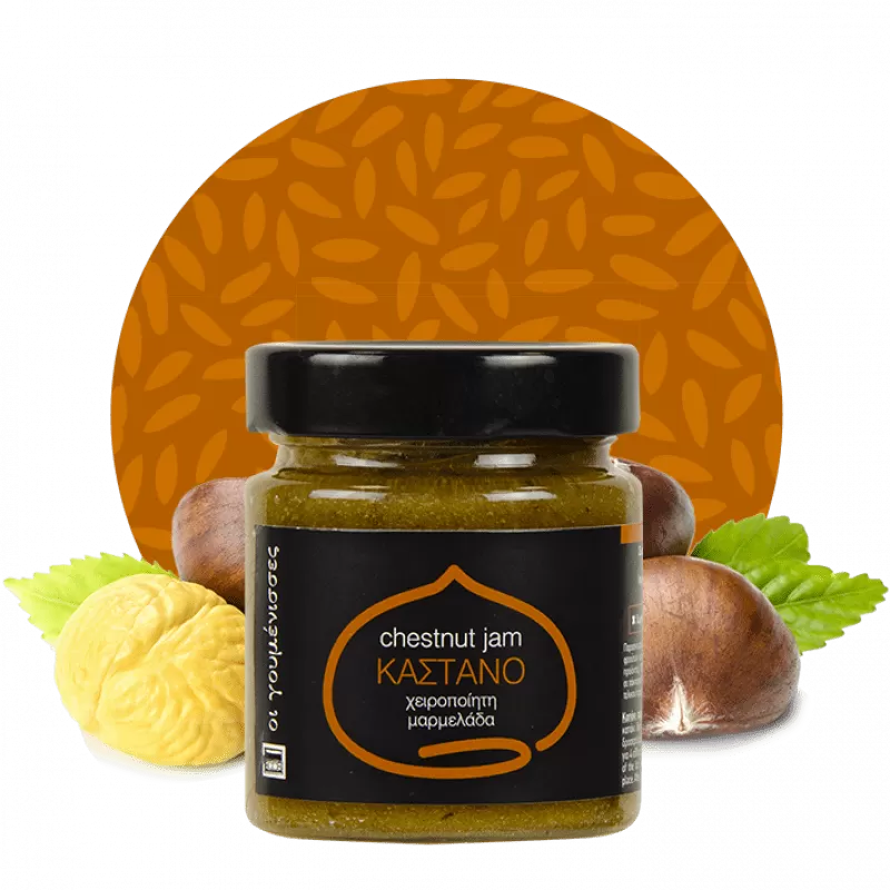 Kastanjmarmelad 220g: Delikat marmelad gjord av färska kastanjer med en naturligt söt smak