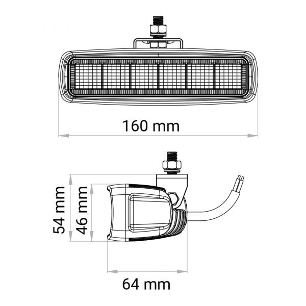 LED Arbets/Backljus 30W