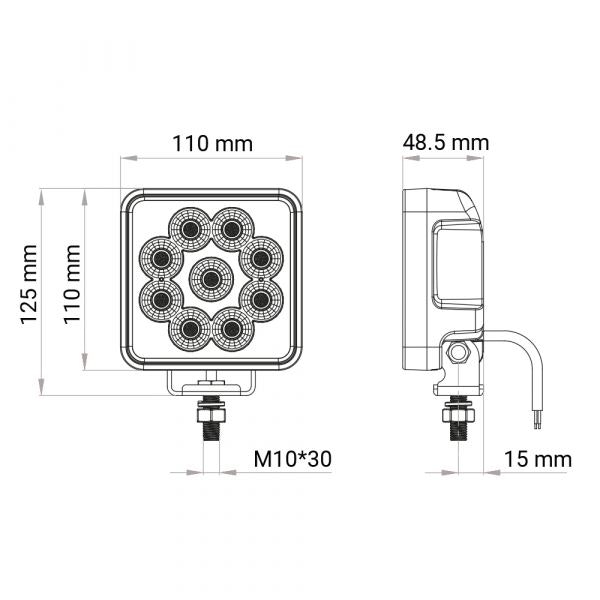 LED Arbetsbelysning 54W