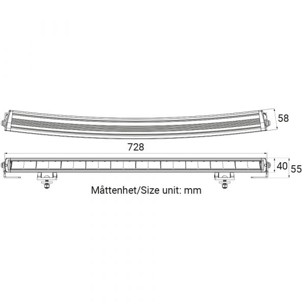 LED Ramp hydra kurvad 30" med positionsljus