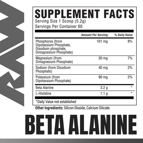 Raw Nutrition - Beta Alanin, 312g