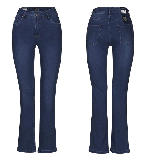 Tasty jeans flare mörk denim