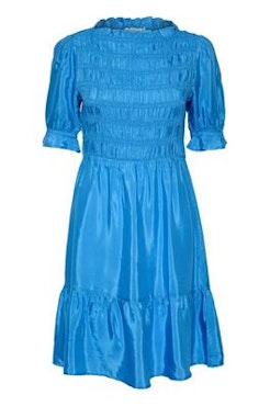Cream klänning blå