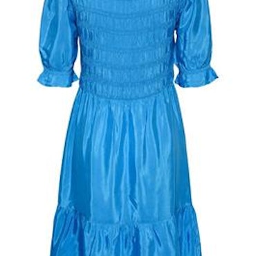 Cream klänning blå