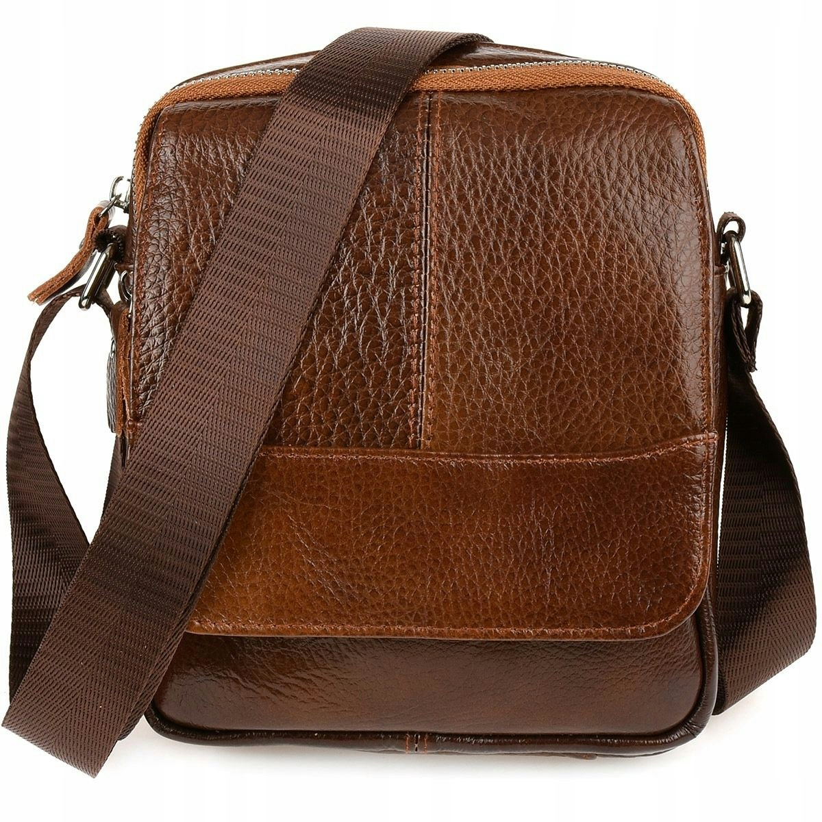 Ljusbrun läderväska för män - Bags24.se