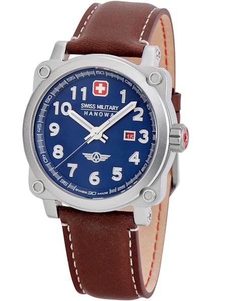 Swiss Military Hanowa SMWGB.210130 Herrklocka med Äkta Läderarmband | Elegans & Funktion