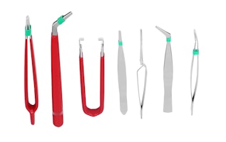 Set: 7 pincetter (Klocka/urmakeri verktyg) Pincett