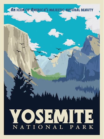 Yosemite, Kalifornien . Grafisk poster