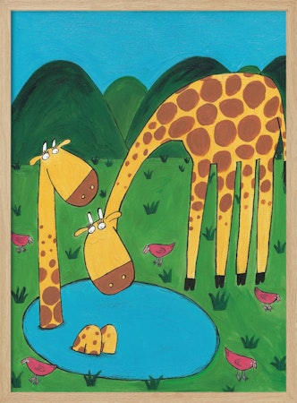 Giraffer vid vattnet