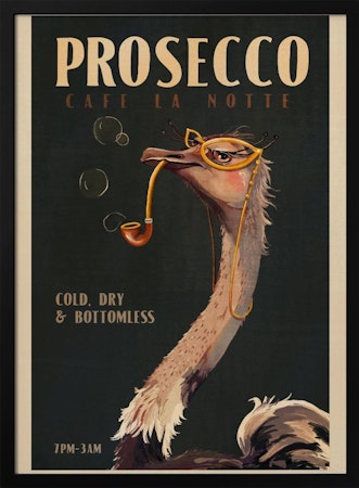 Art Deco Prosecco Wall Art Of An Ostrich