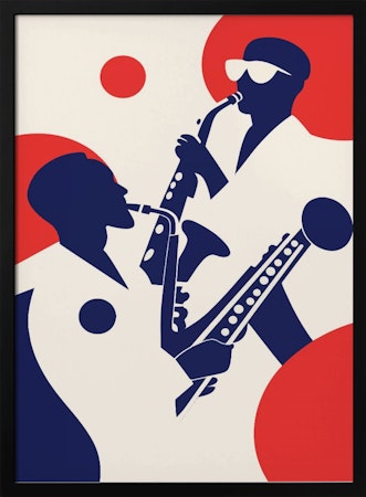 Silhuetter av jazzmusiker som spelar saxofon