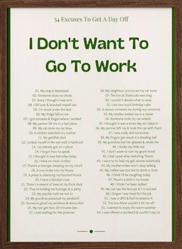 I Don’t Want to Work