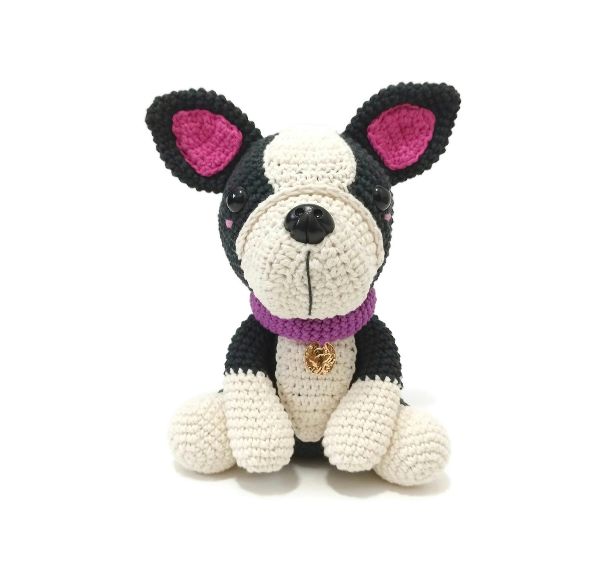 VIRKMÖNSTER BOSTON TERRIER • hund • amigurumi virkbeskrivning • crochetbykim • PDF