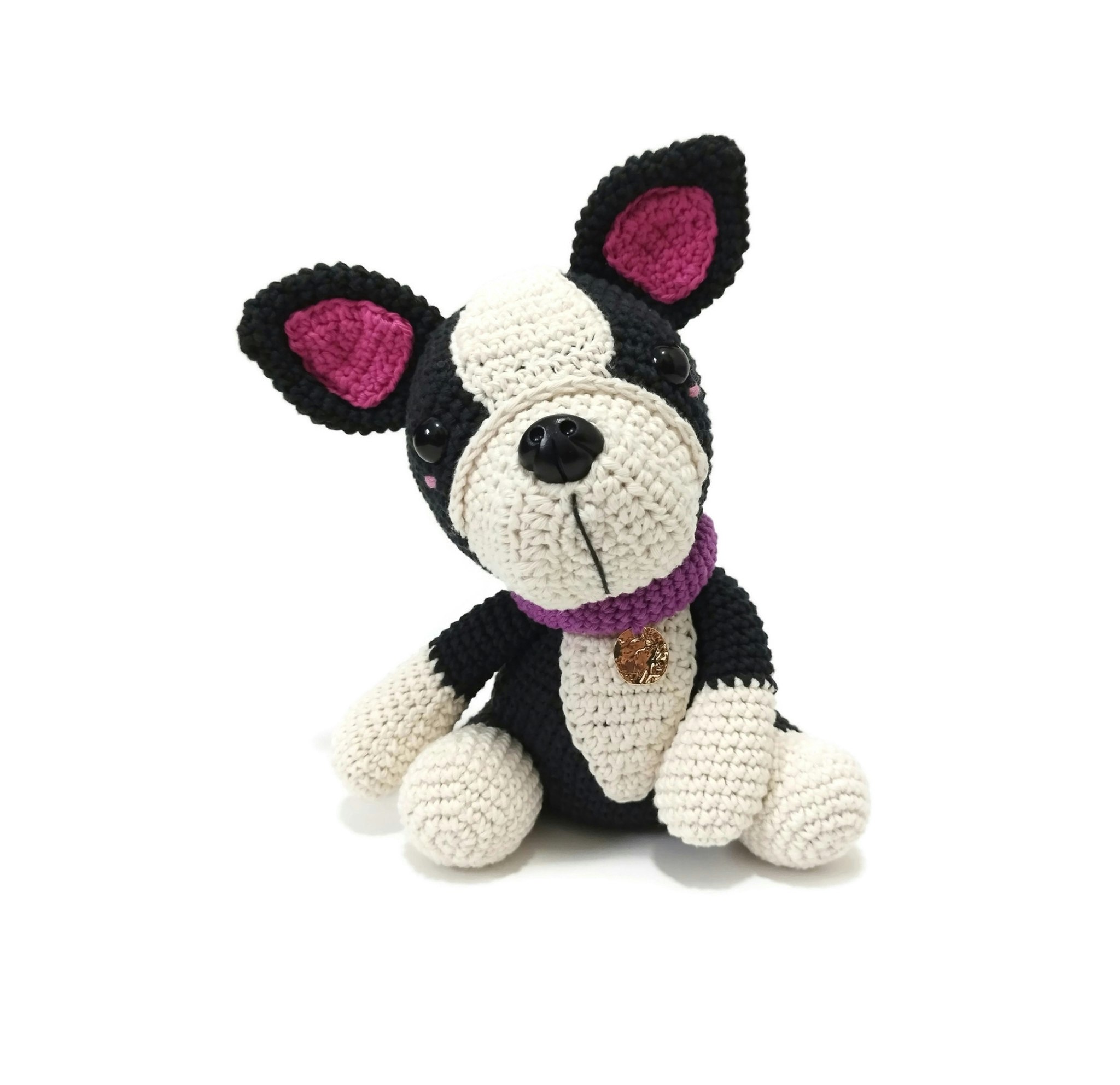 VIRKMÖNSTER BOSTON TERRIER • hund • amigurumi virkbeskrivning • crochetbykim • PDF