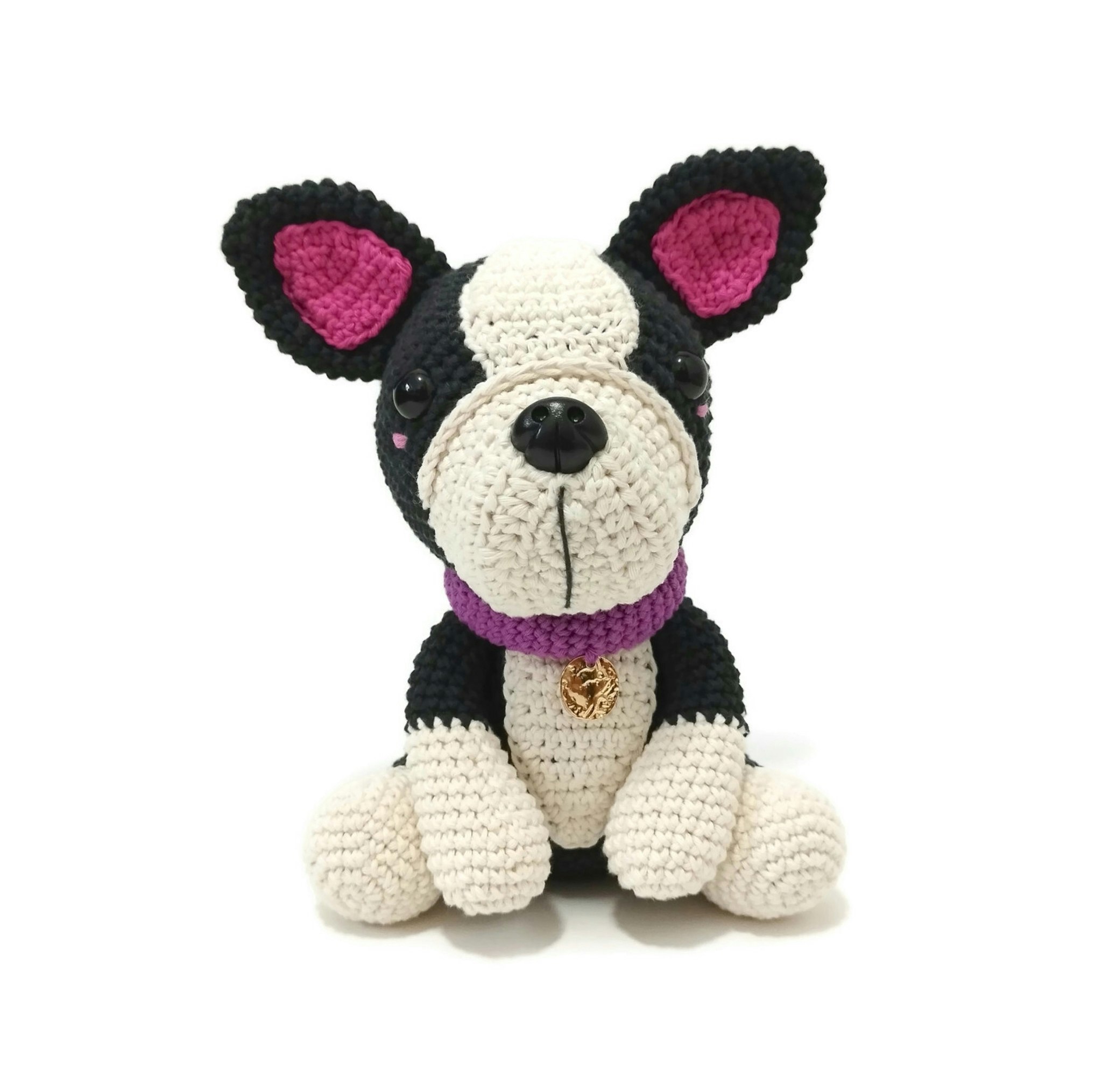 VIRKMÖNSTER BOSTON TERRIER • hund • amigurumi virkbeskrivning • crochetbykim • PDF