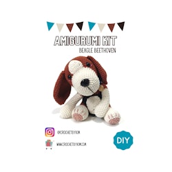 Amigurumi kit Beagle • Hund • Virkset gosedjur • DIY-kit • Crochetbykim