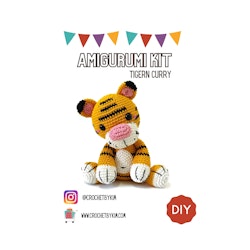 Amigurumi kit Tiger Curry • Safari • Virkset gosedjur • DIY-kit • Crochetbykim