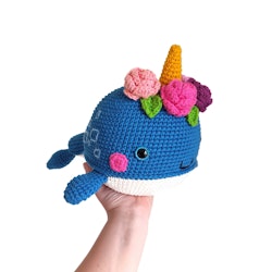 VIRKMÖNSTER Narval Rainbow Bubble • Narwhale • amigurumi virkbeskrivning • crochetbykim • PDF