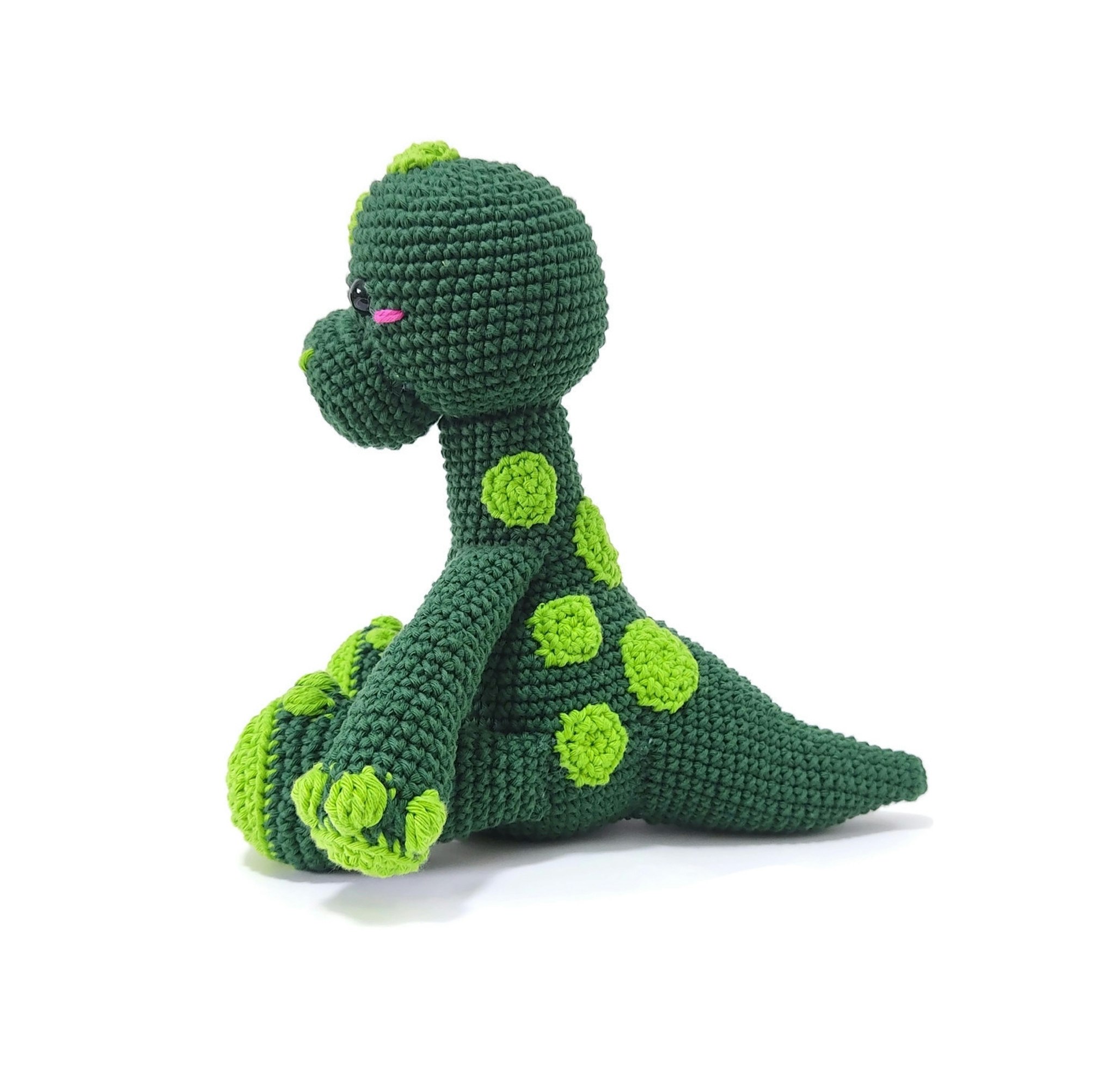 Amigurumi kit Grön Brontosaurus Broccoli • Dinosaurie • Virkset gosedjur • DIY-kit • Crochetbykim