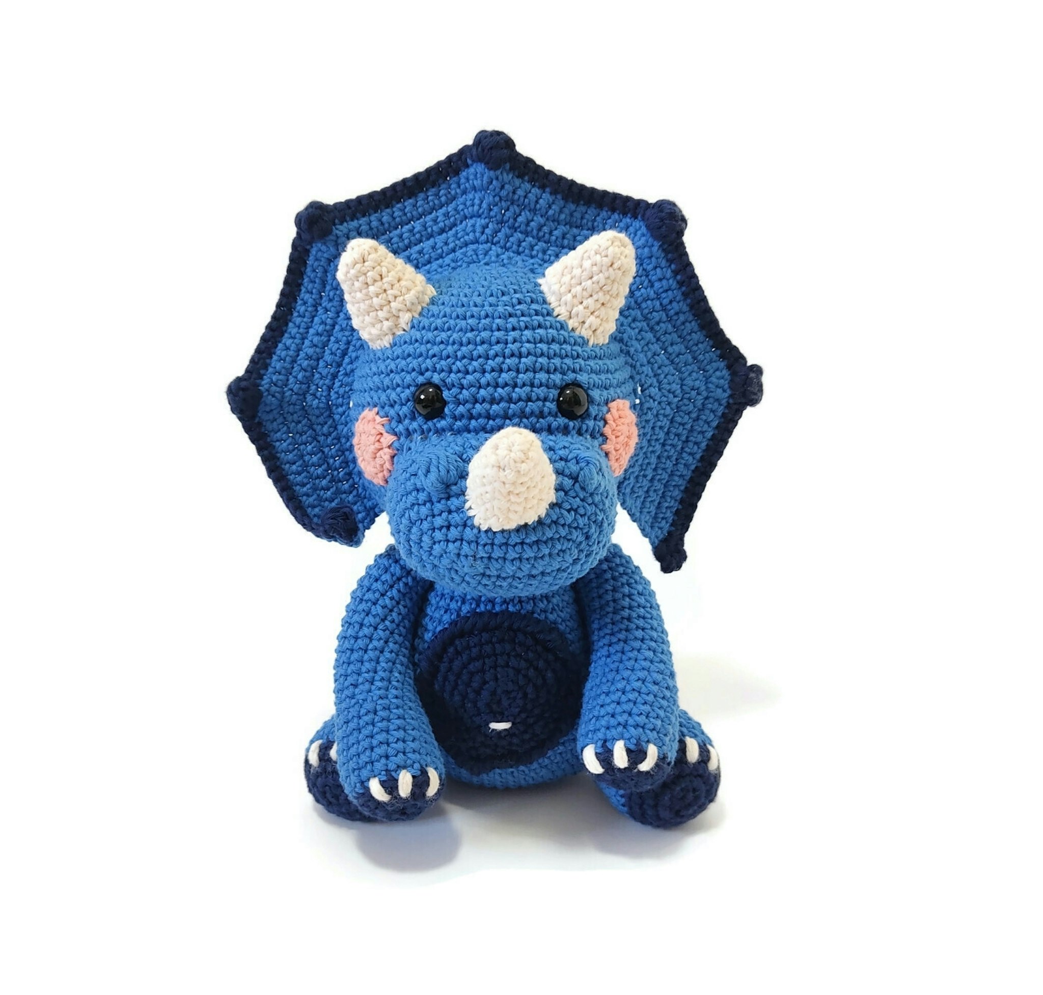 VIRKMÖNSTER Triceratops Spikey • Dinosaurie • amigurumi virkbeskrivning •  crochetbykim • PDF - CrochetByKim