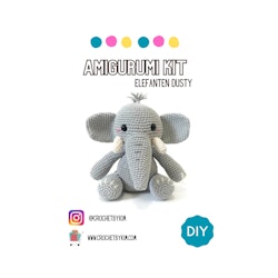 Amigurumi kit Elefant Dusty • Safari • Virkset gosedjur • DIY-kit • Crochetbykim