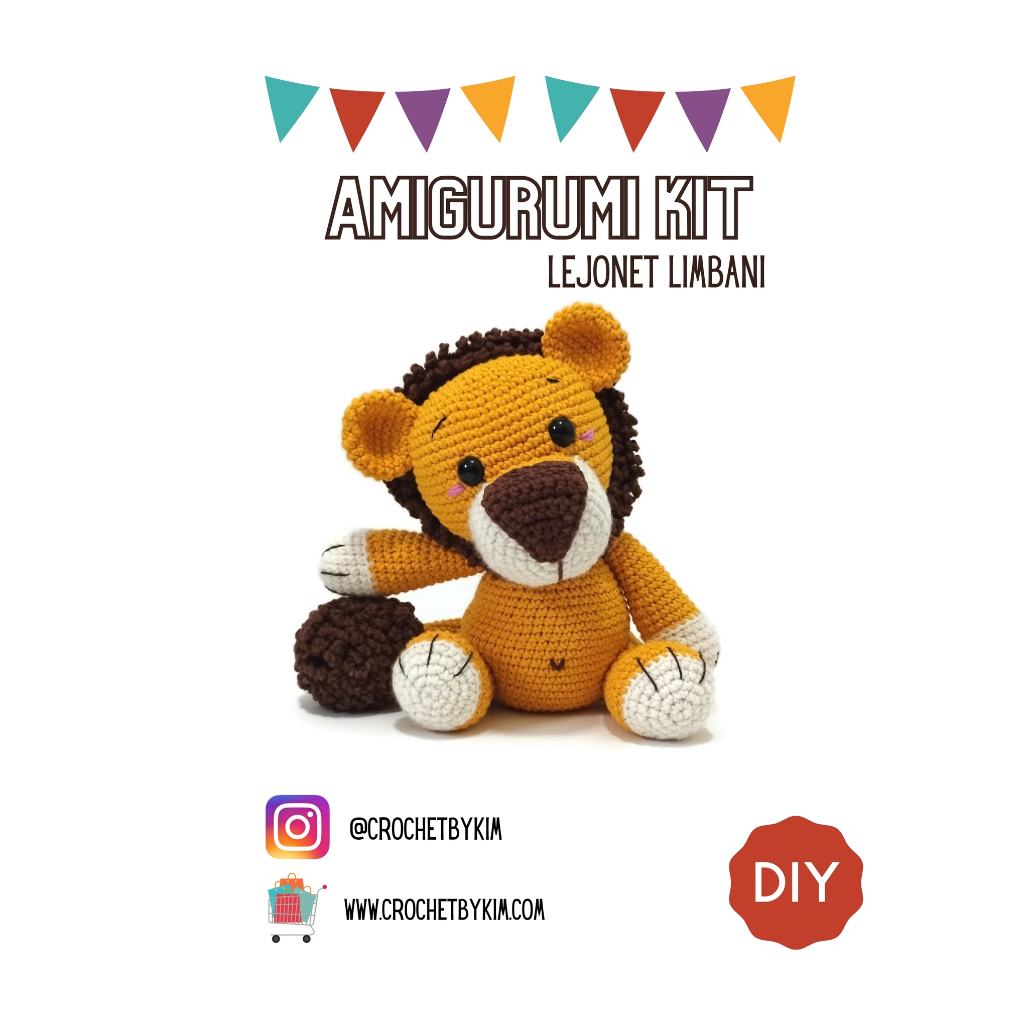 Amigurumi kit Lejon Limbani • Safari • Virkset gosedjur • DIY-kit • Crochetbykim