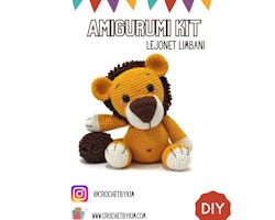 Amigurumi kit Lejon Limbani • Safari • Virkset gosedjur • DIY-kit • Crochetbykim