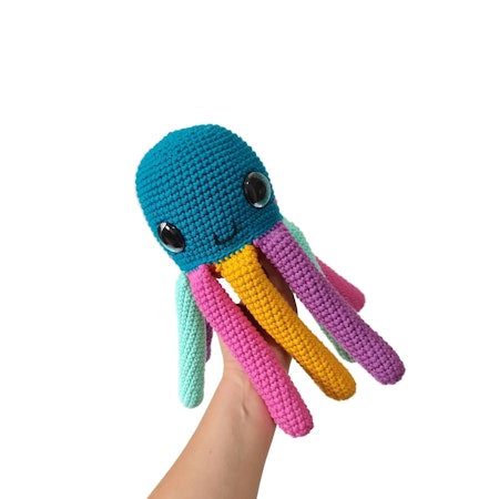 VIRKMÖNSTER Bäckfisken Turbo • NO SEW • Havsdjur Octopus • amigurumi virkbeskrivning • crochetbykim • PDF