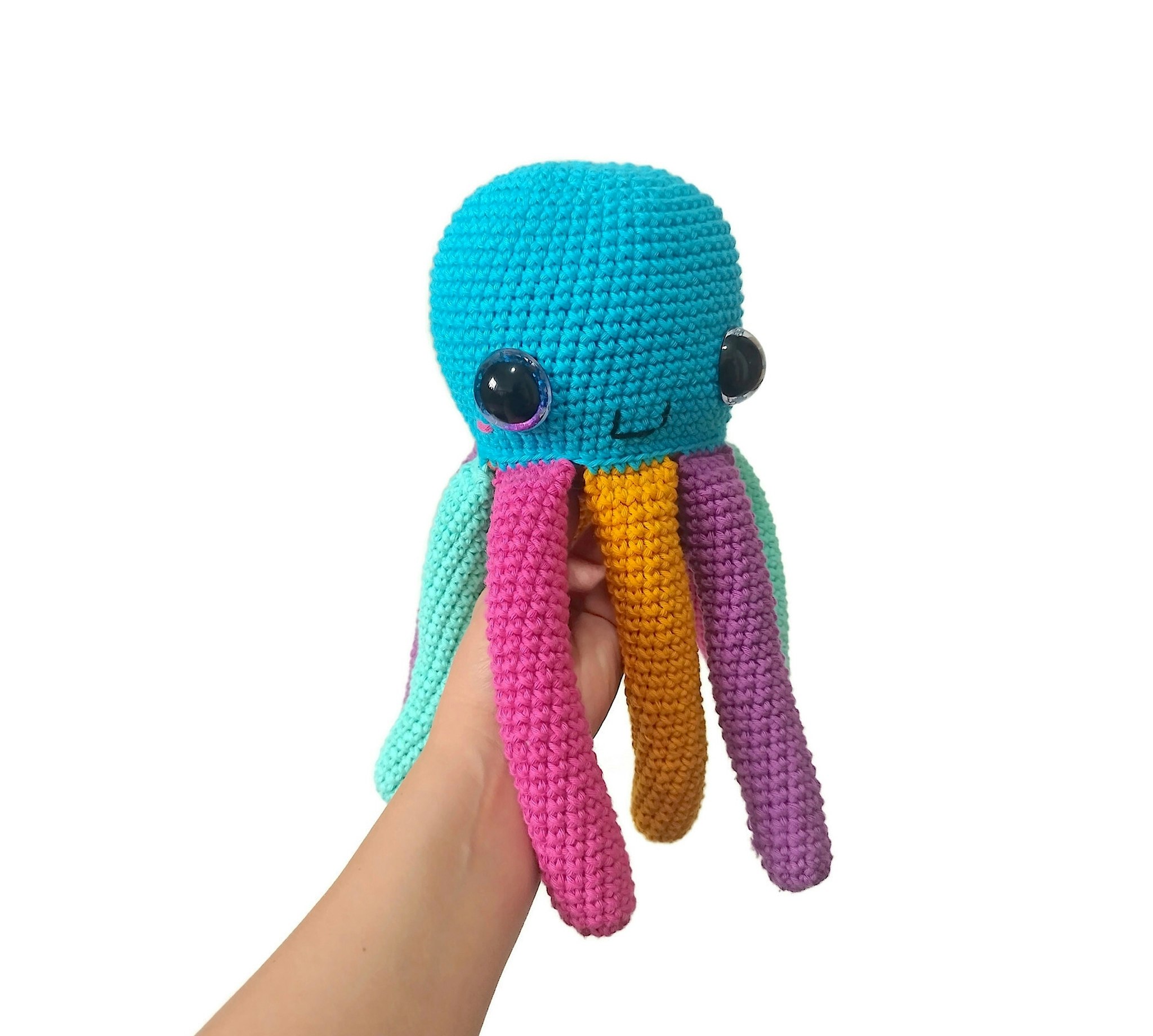 VIRKMÖNSTER Bäckfisken Turbo • NO SEW • Havsdjur Octopus • amigurumi virkbeskrivning • crochetbykim • PDF