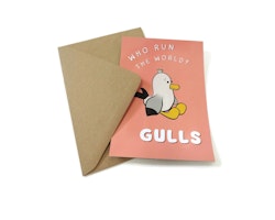 Kort med kuvert • Fiskmås • "Who run the world? Gulls!