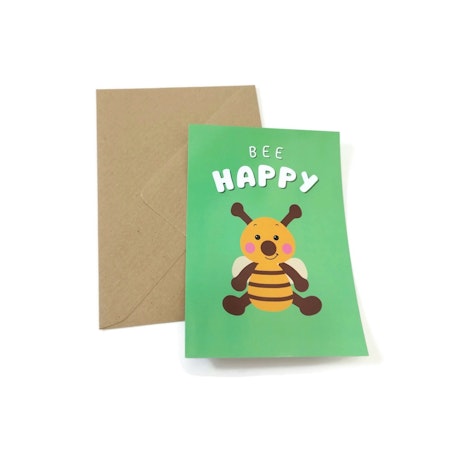 Kort med kuvert • Bi • Bee happy