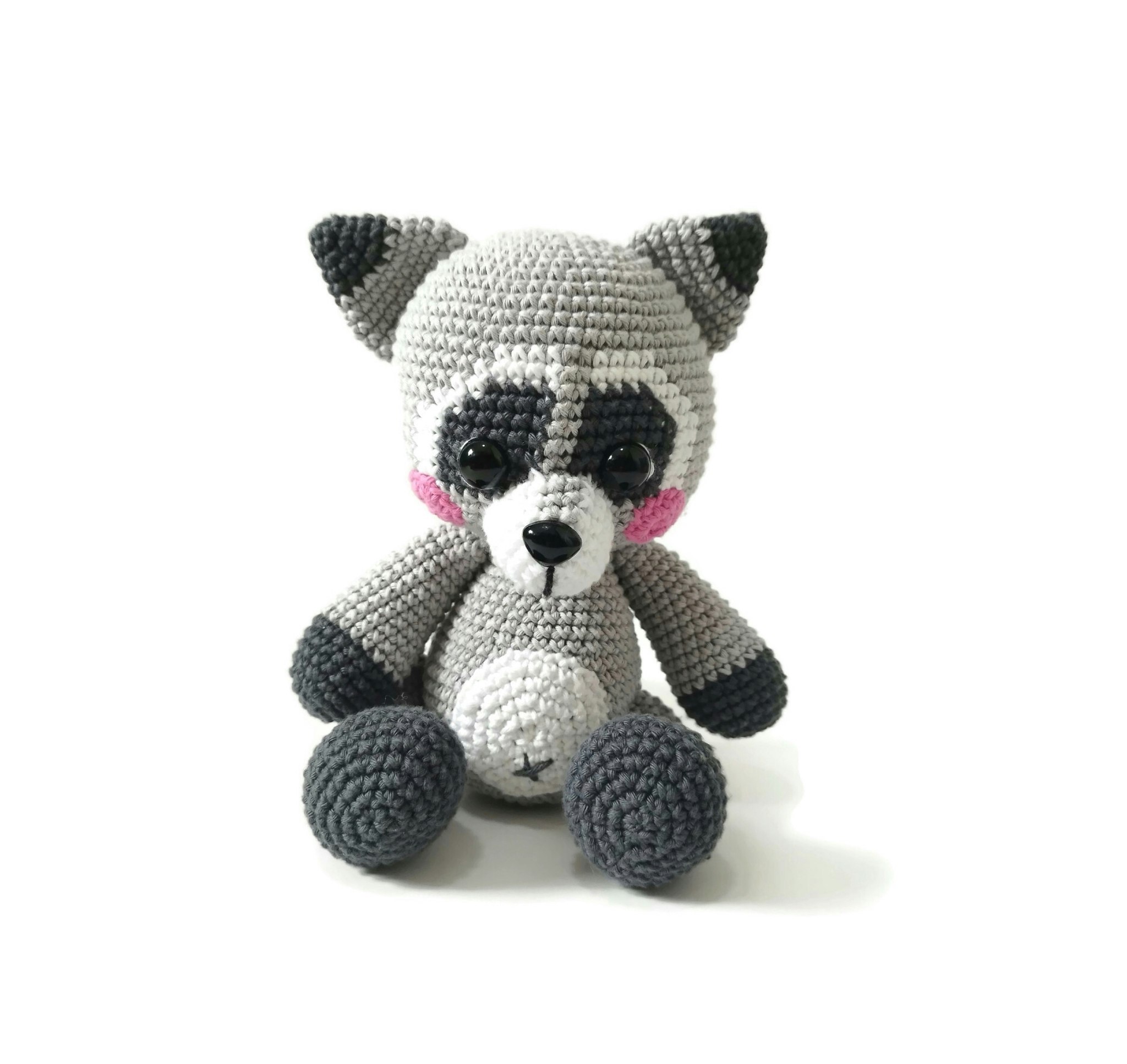 VIRKMÖNSTER Tvättbjörn Smokey • Björn Raccoon • amigurumi virkbeskrivning • crochetbykim • PDF