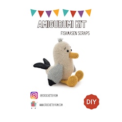 Amigurumi kit Fiskmås • Fågel • Virkset gosedjur • DIY-kit • Crochetbykim