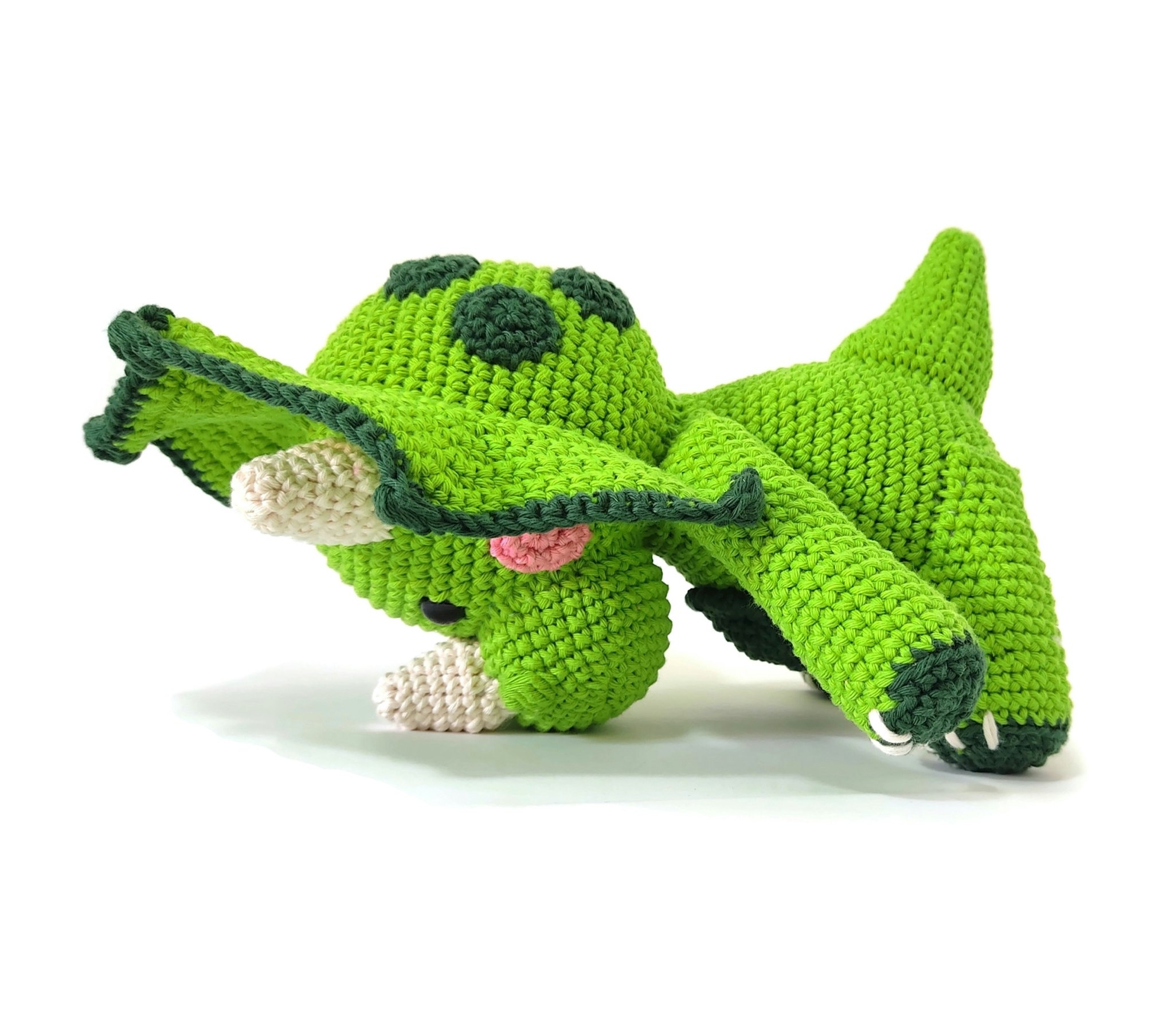 Amigurumi kit Grön Triceratops • Dinosaurie • Virkset gosedjur • DIY-kit • Crochetbykim