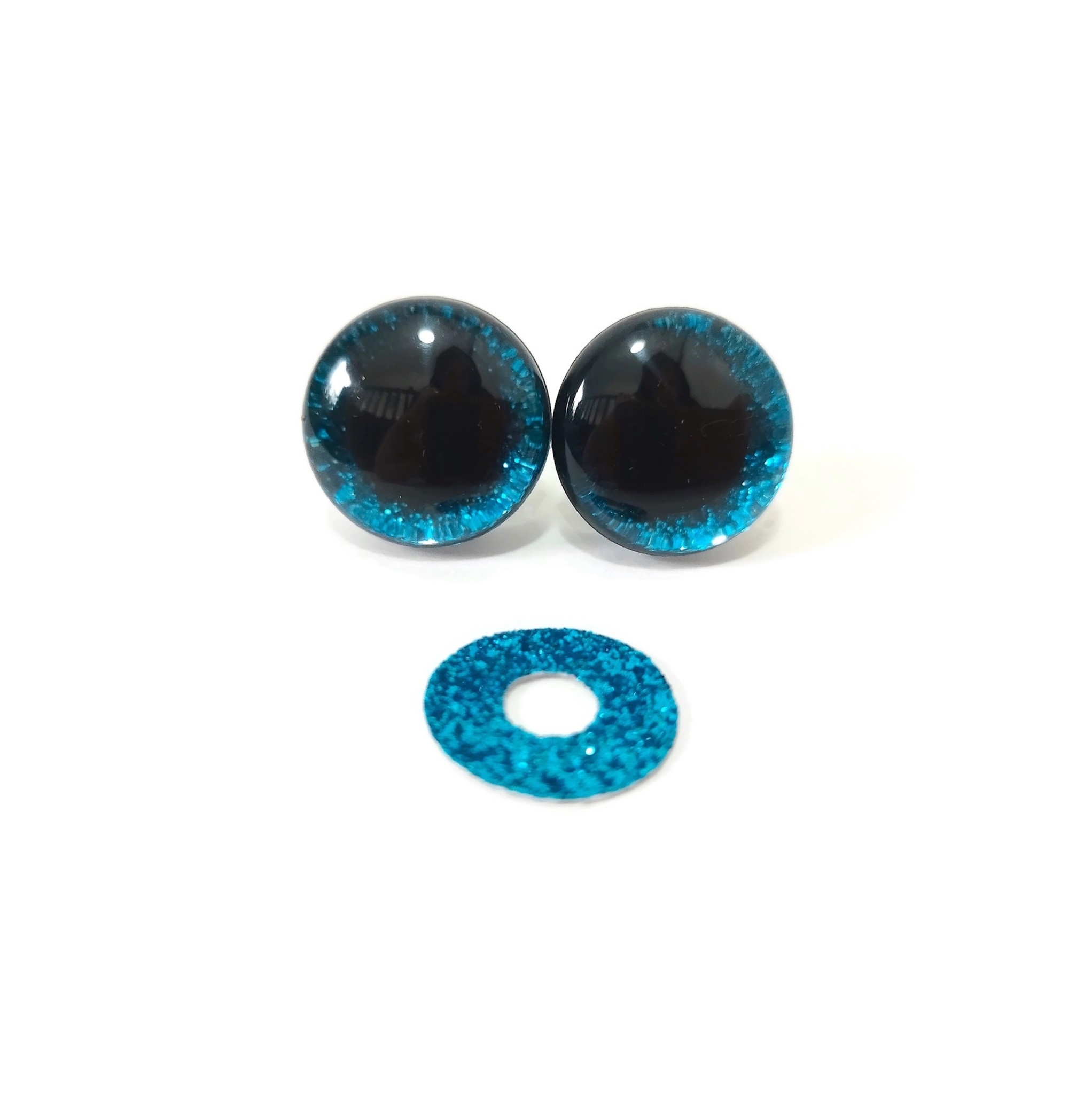 1 par STORA 3D Glitter säkerhetsögon 20 mm • amigurumi ögon • virka • safety eyes • nalleögon