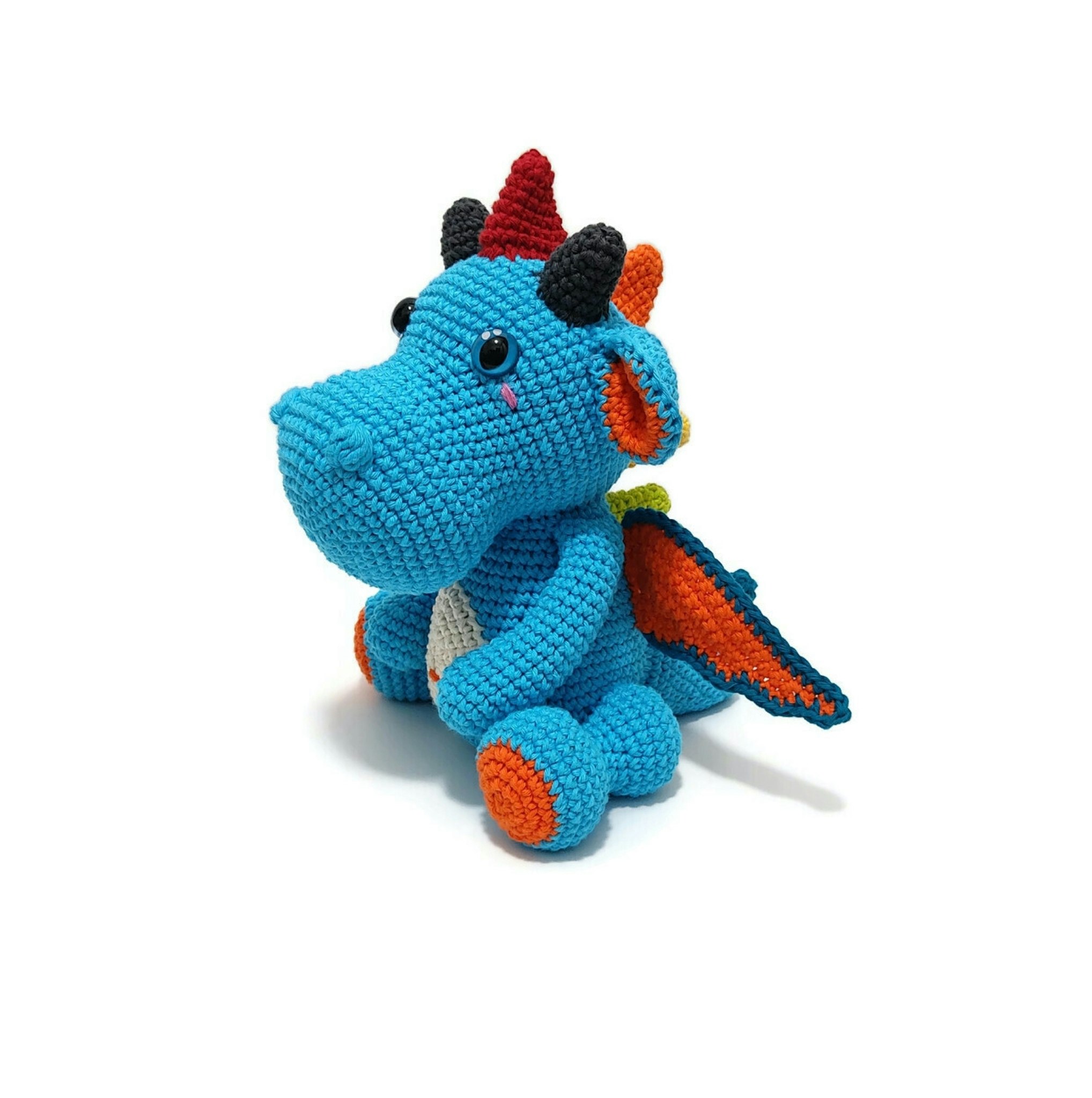 Amigurumi kit Turkos drake • Dragon Magi • Virkset gosedjur • DIY-kit • Crochetbykim