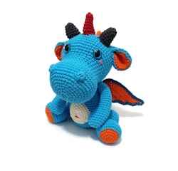Amigurumi kit Turkos drake • Dragon Magi • Virkset gosedjur • DIY-kit • Crochetbykim