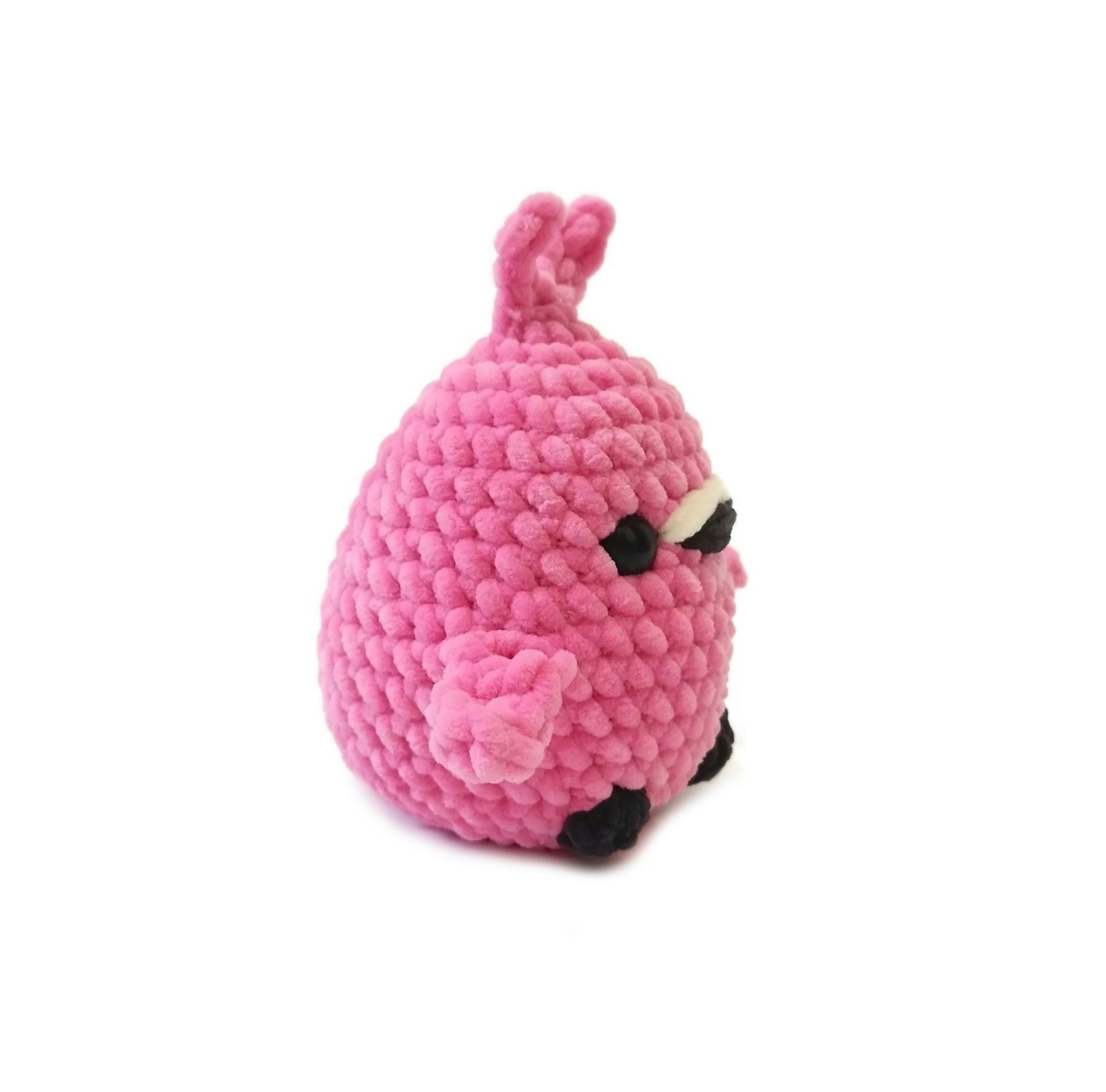 Handgjord virkad Flamingo i mjukt chenille garn • Plushie fågel • LULU fågel