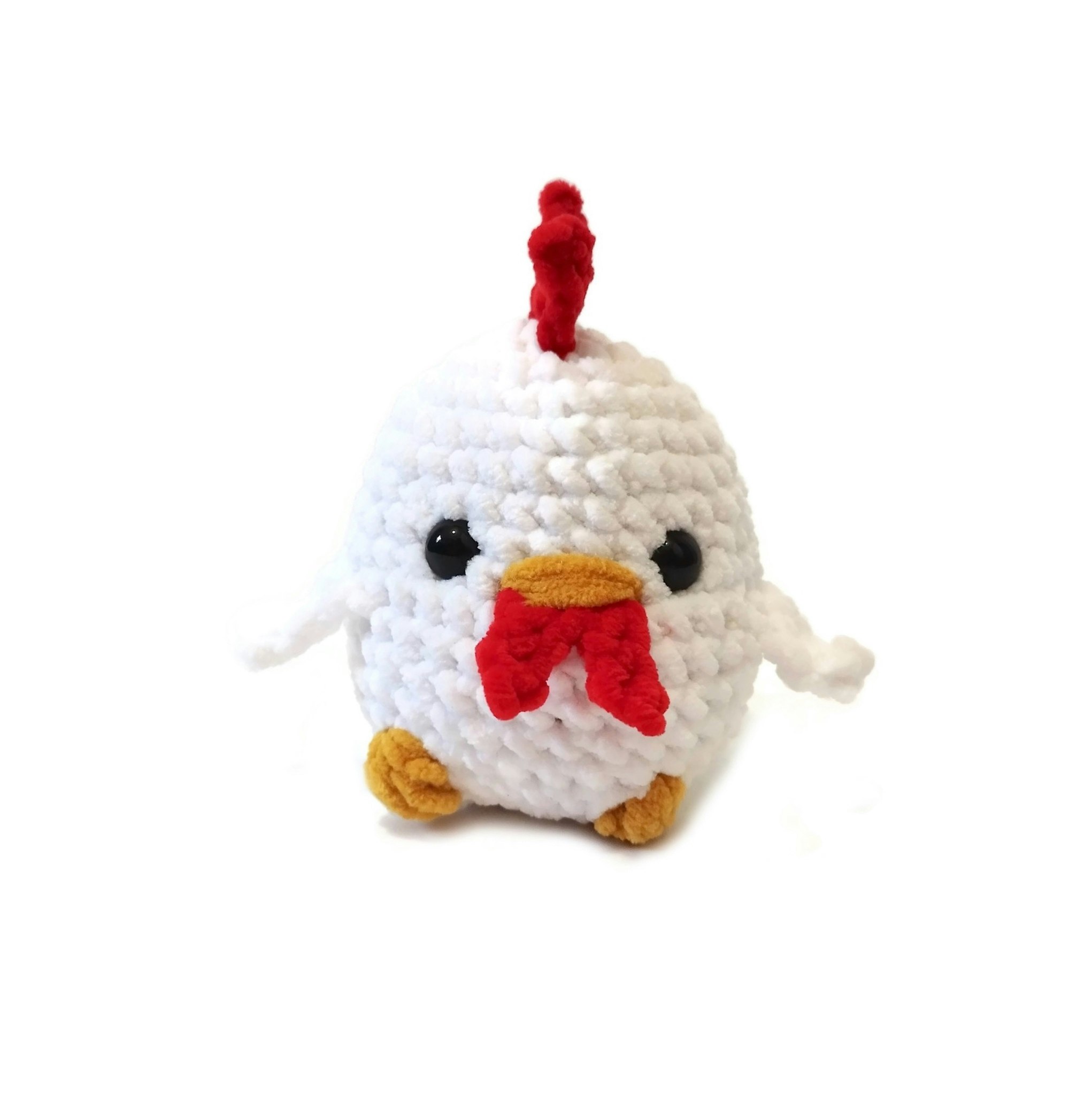Handgjord virkad höna i mjukt chenille garn • Plushie fågel • LULU fågel