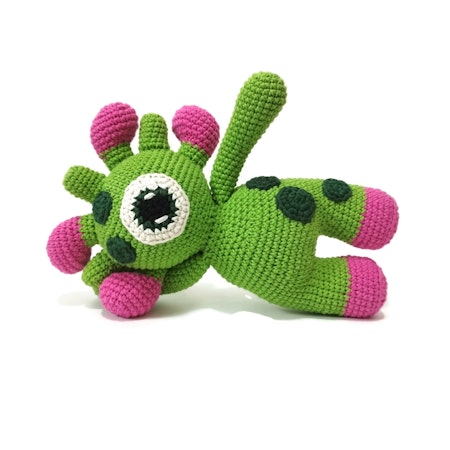 Amigurumi kit Monster BLINKY • Grönt monster • Virkset gosedjur • DIY-kit • Crochetbykim