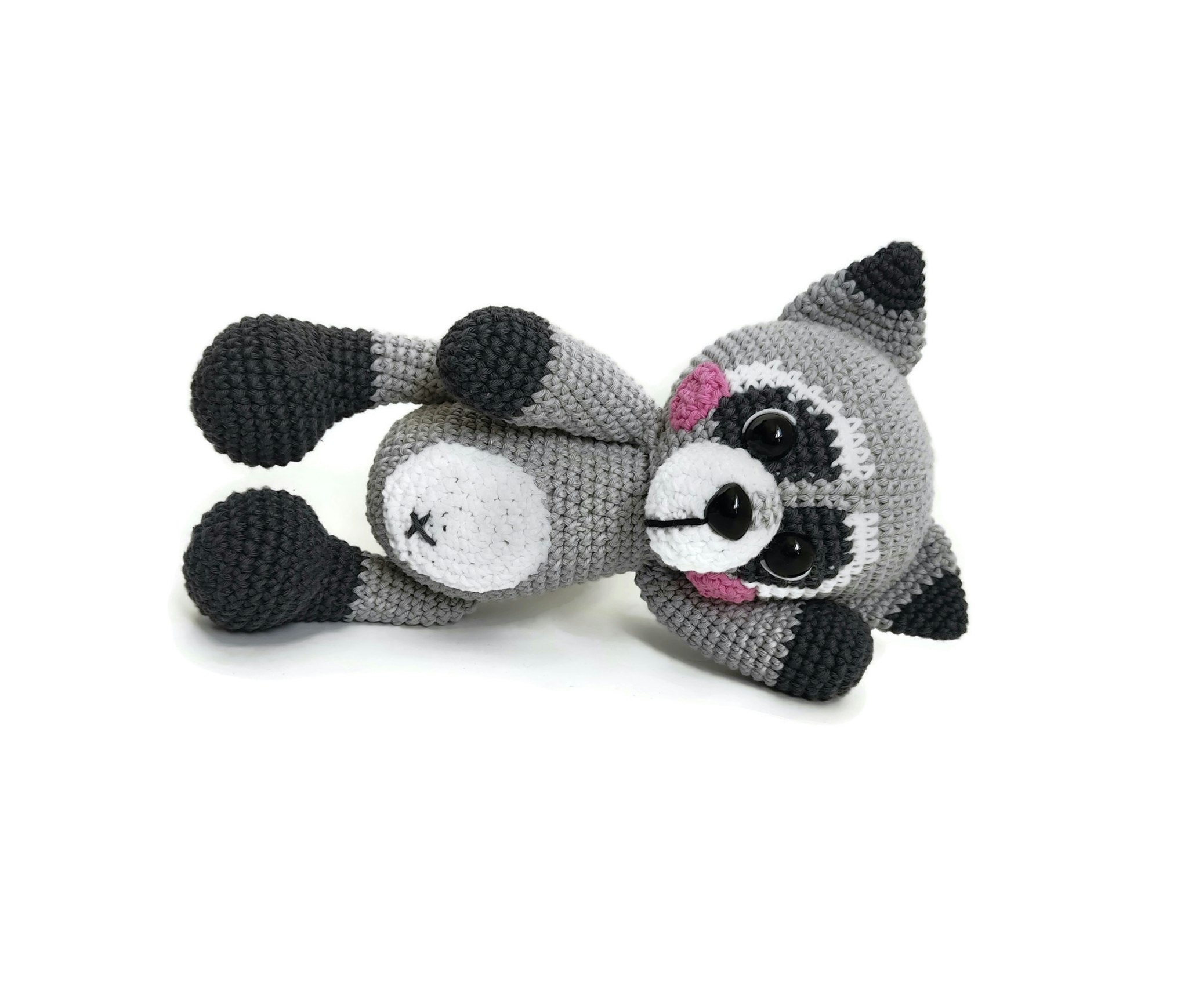 Amigurumi kit Smokey Tvättbjörn • Raccoon • Virkset gosedjur • DIY-kit • Crochetbykim