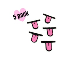 Filtmun 5 pack • Mun med tunga• amigurumi mun • virka • crochet