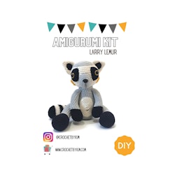 Amigurumi kit Lemur Larry • Virkset gosedjur • DIY-kit • Crochetbykim