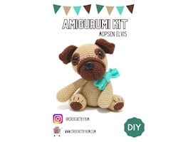 Amigurumi kit Mops • Hund • Virkset gosedjur • DIY-kit • Crochetbykim
